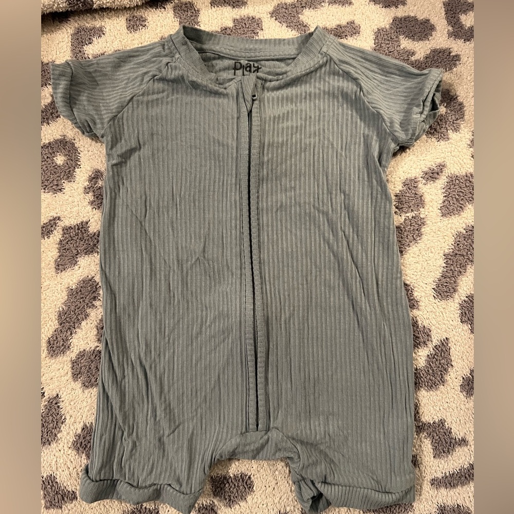 Little Sleepies Stormy Ribbed Zippy Shorty Romper - 6-12 Months